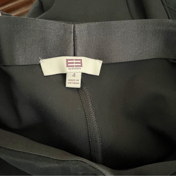 E3 Etcetera Pants Womens Size 4 Black Dress Trousers Faux Suede Front Panel Work - Picture 6 of 6